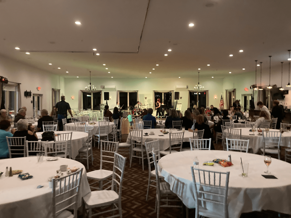 Photo of a dining hall at an event