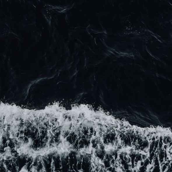beautiful waving sea splashing on shore