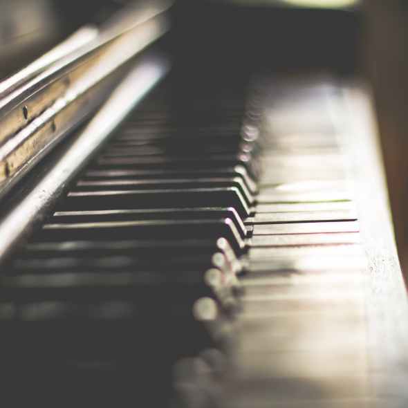 selective focus photography of piano keys