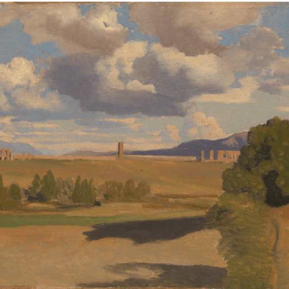 "The Roman Campagna, with the Claudian Aqueduct" Corot