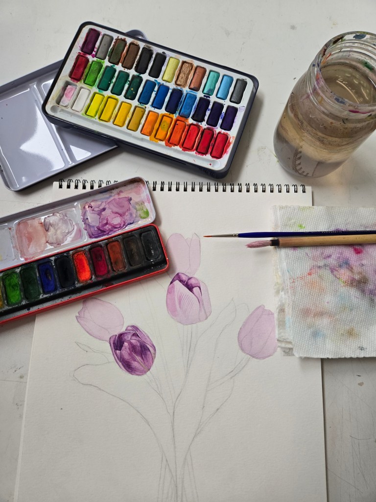 Details of Watercolor Painting Process