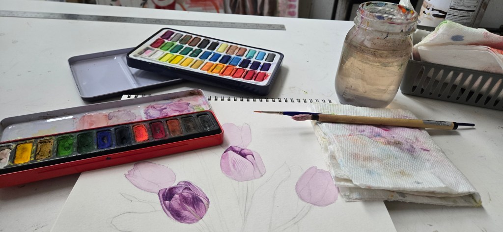Watercolor Painting Setup