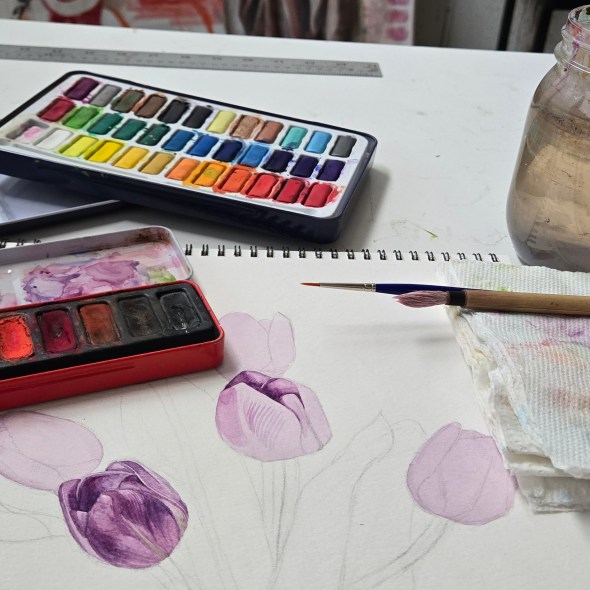 Watercolor Painting Setup
