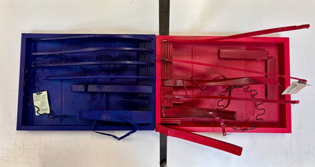 Final 3D project, (left) Student Spotlight writer Conchita Rivera's project, (right) mine.