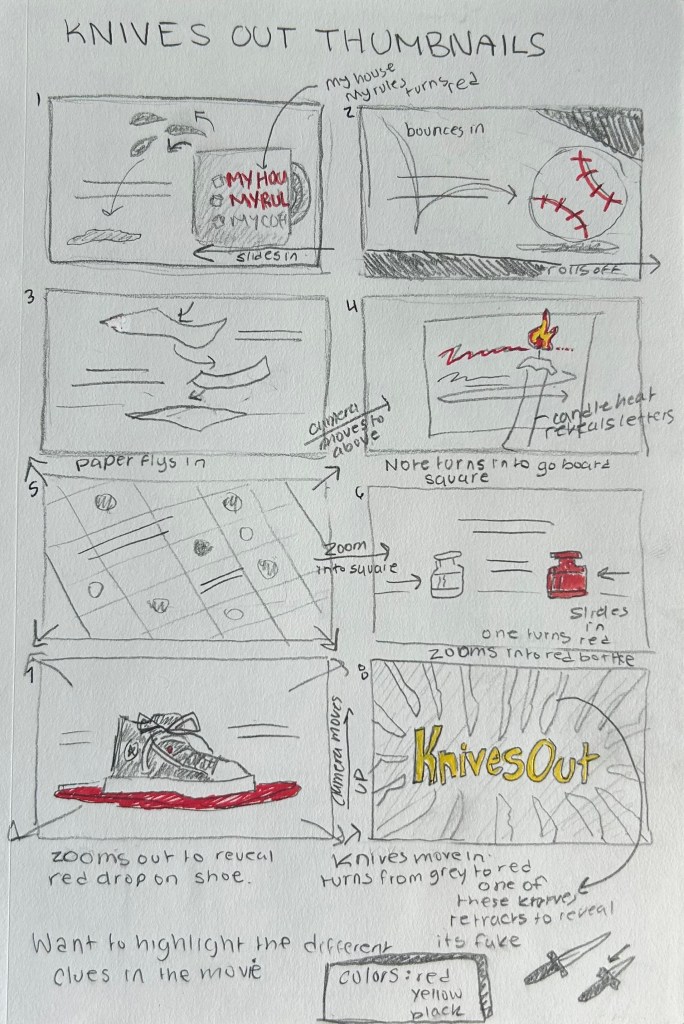 Emmakim Knives out intro thumbnails