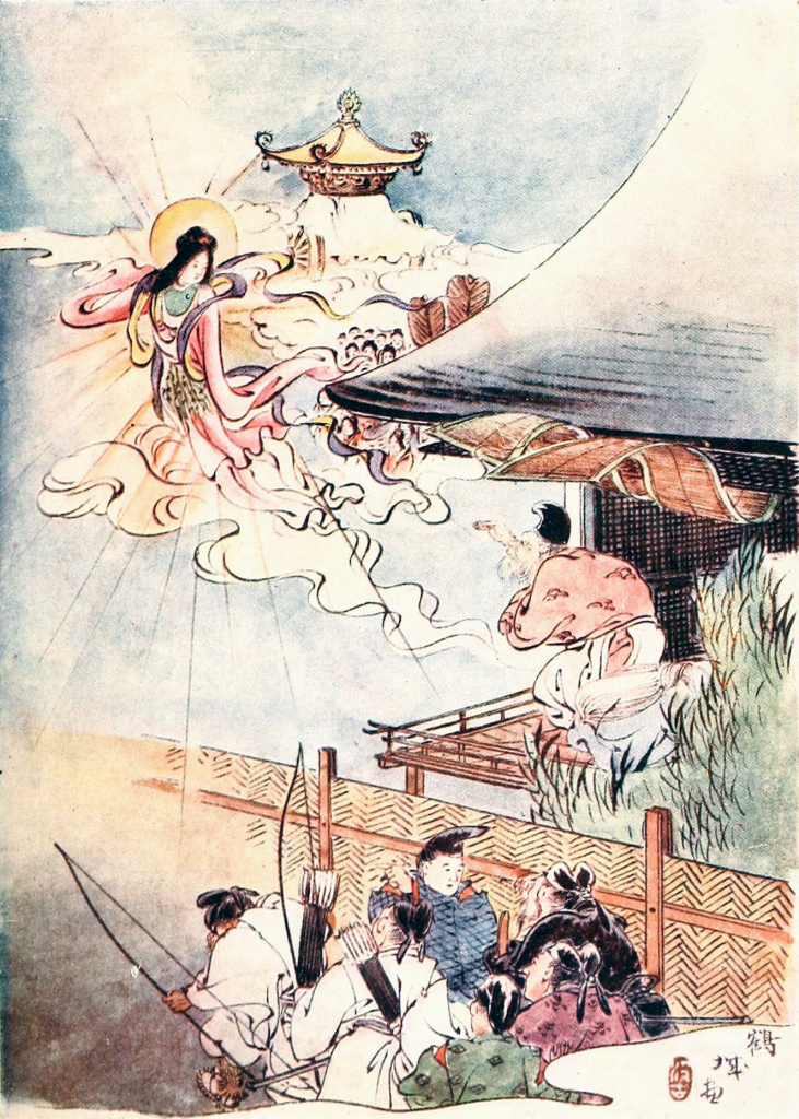 Princess Kaguya returning to the moon