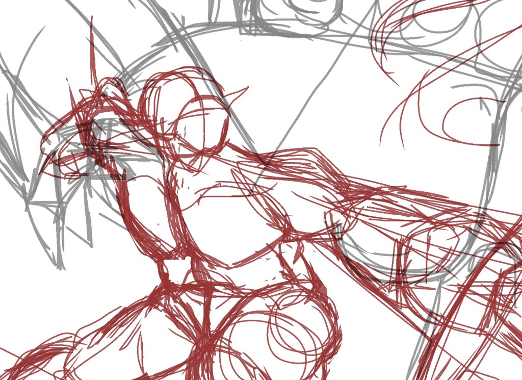 Close up of Link (Legend of Zelda) and the Guardian for Banner