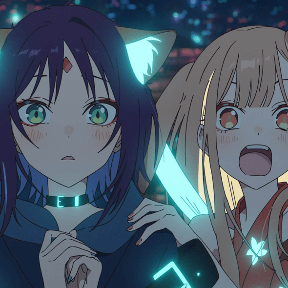Kaguya and Iroha watching Yachiyo perform