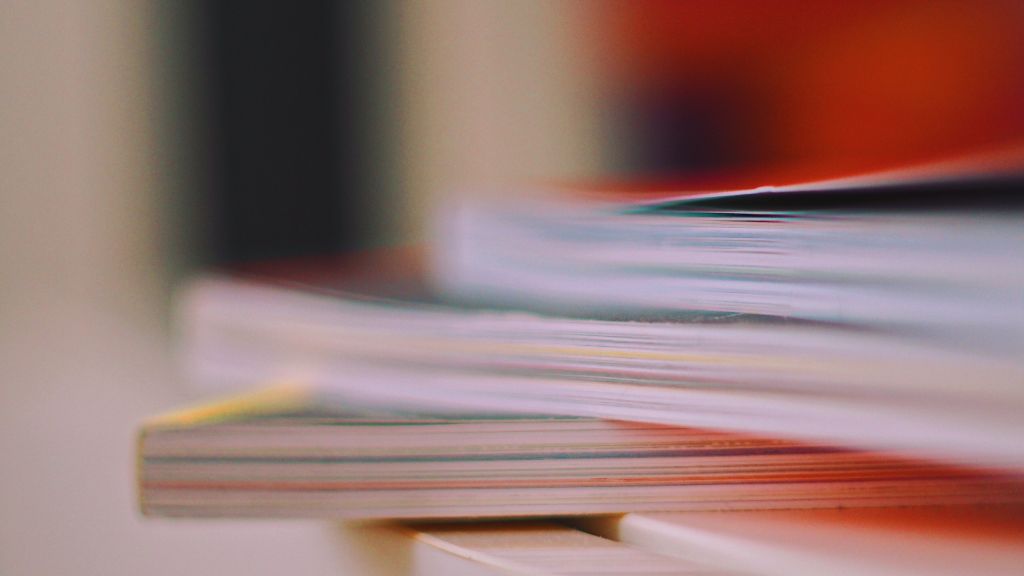 Picture of stacked books.